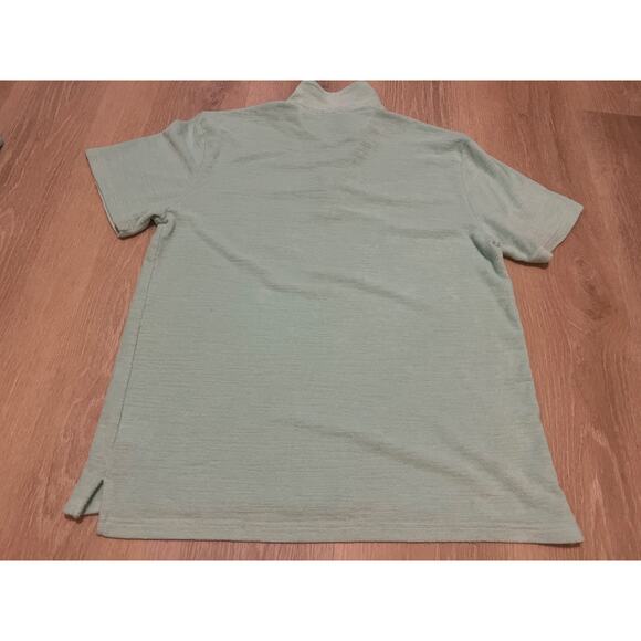 Faherty Short Sleeve Terry Cloth Polo Shirt Mens M Seafoam Green Cotton Polyeste - Picture 7 of 7